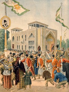 Het Perzische paviljoen op de Wereldtentoonstelling van 1900, Parijs, illustratie uit 